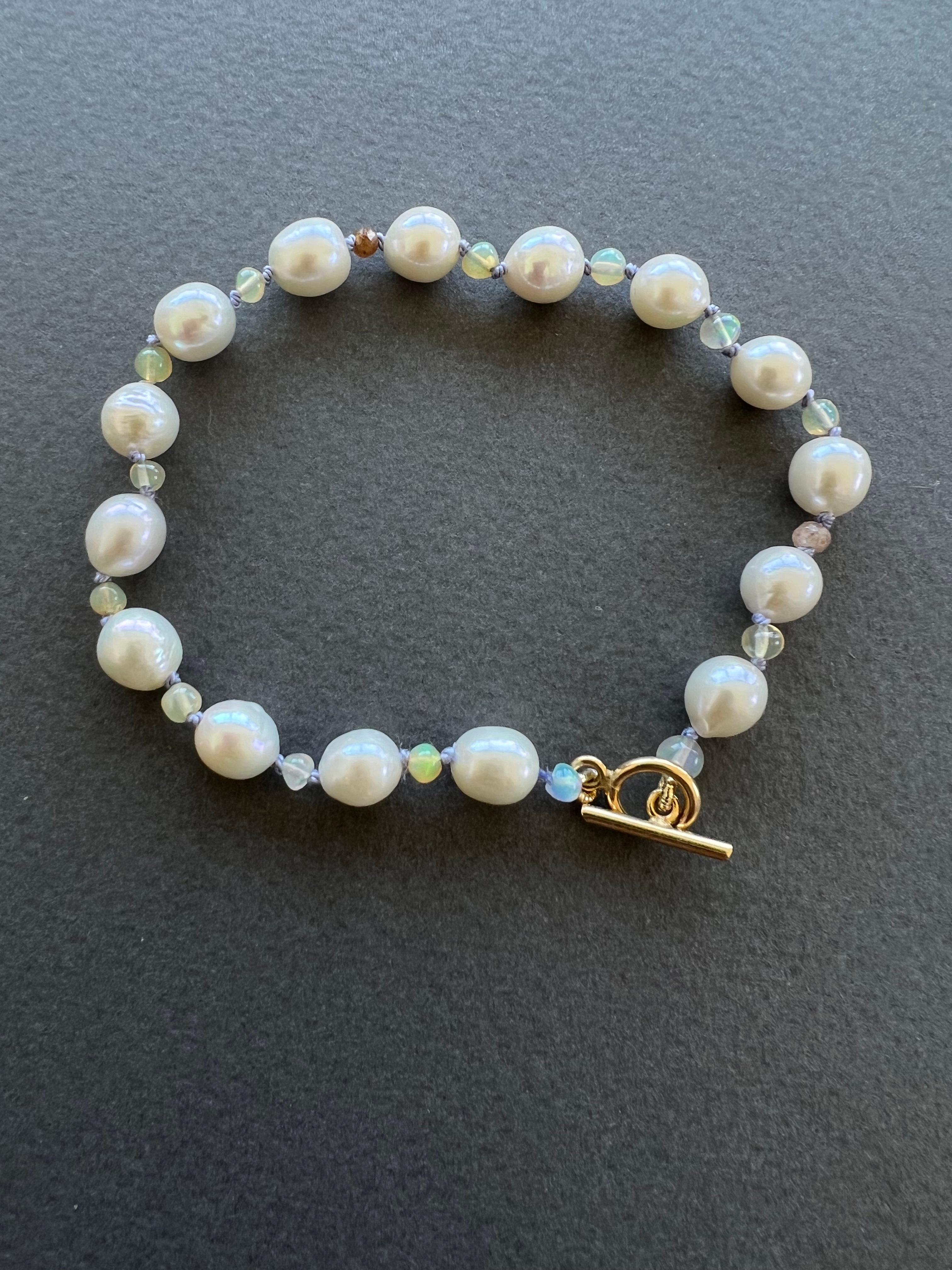  Opal White Pearl Bead Bracelet J Dauphin  J Dauphin

