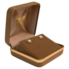 Orecchini con opale e diamanti a raggiera (circa 0,1 carati) in oro giallo 14 carati