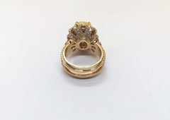 Opal with Pink Sapphire and Brown Diamond Ring in 18 Karat Rose Gold Settings