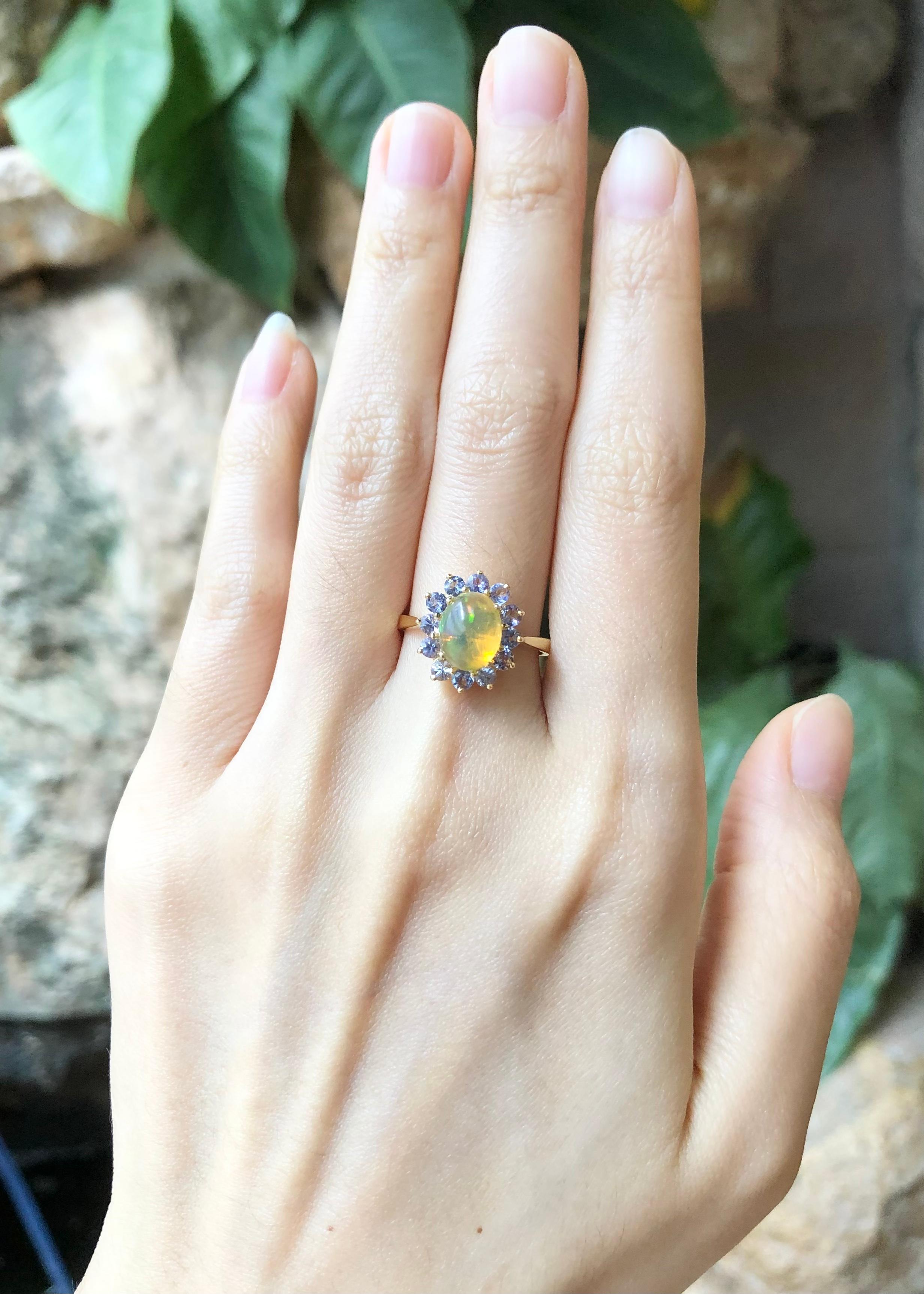 opal and tanzanite ring