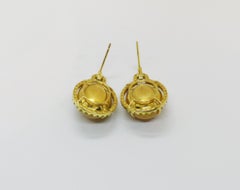 Opal with Tsavorite Earrings Set in 18 Karat Gold Settings