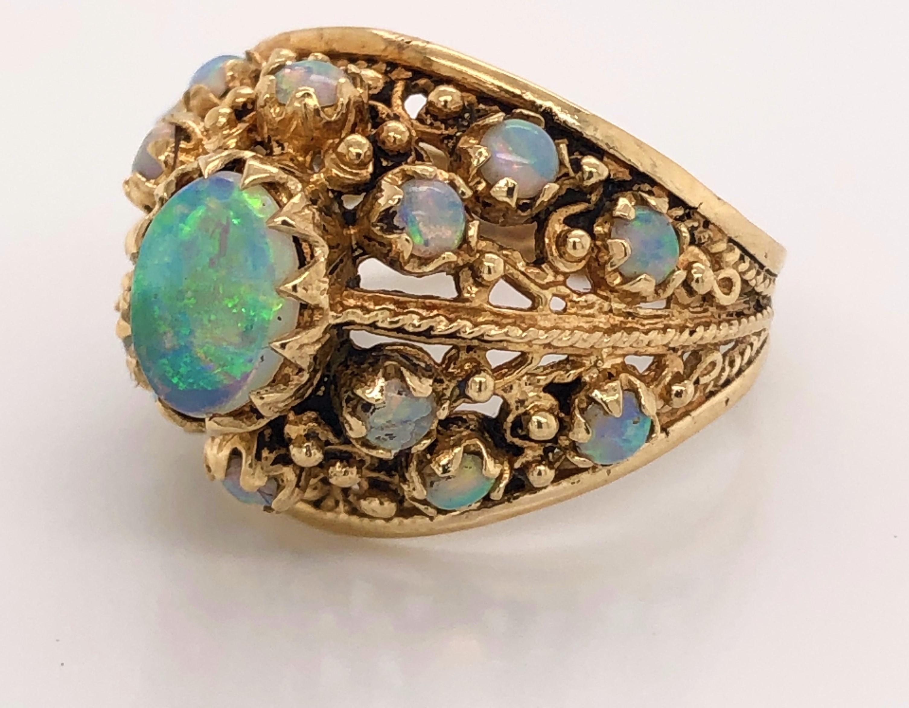 Opal Yellow Gold Dome Ring 1
