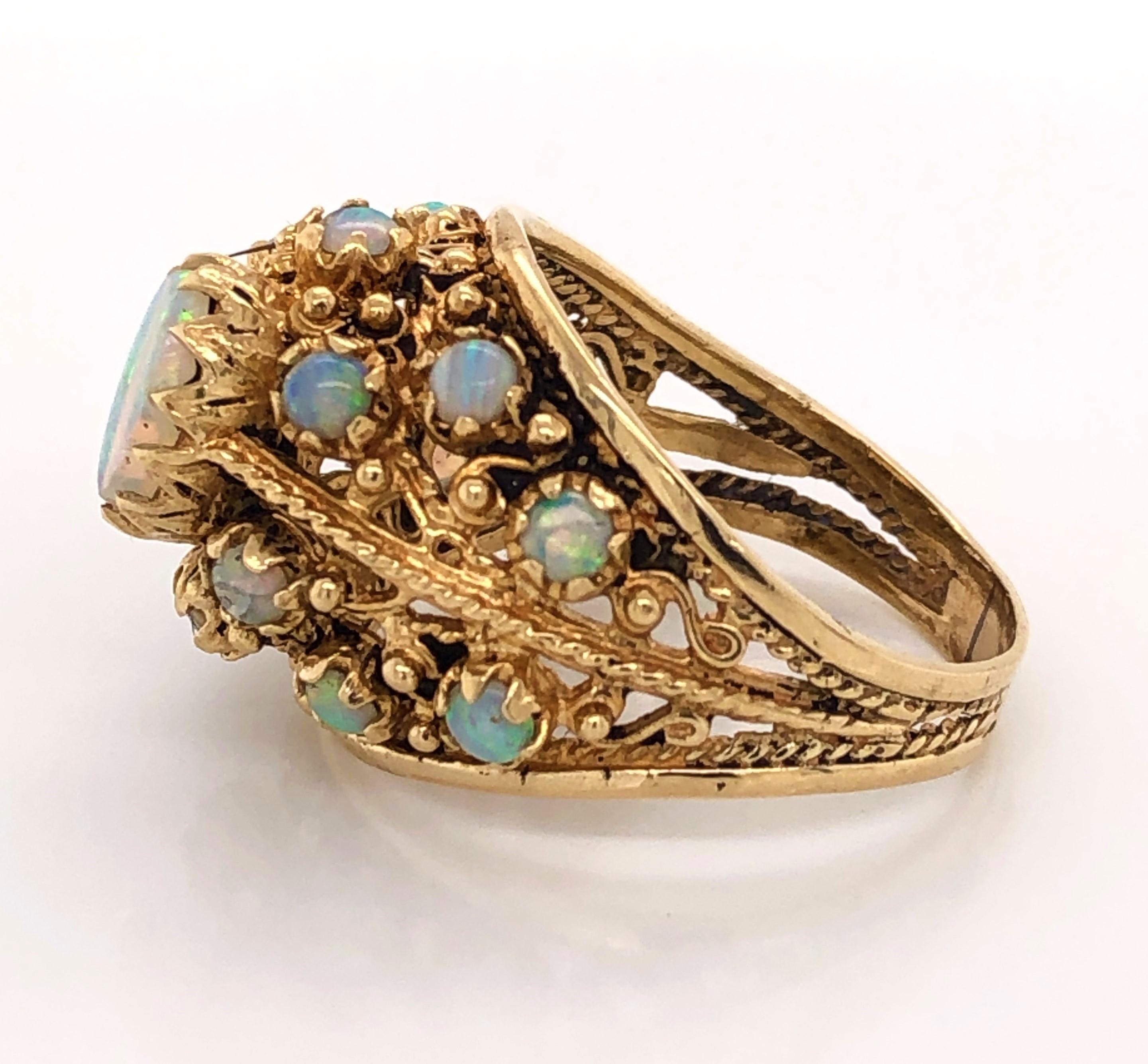 Opal Yellow Gold Dome Ring 2