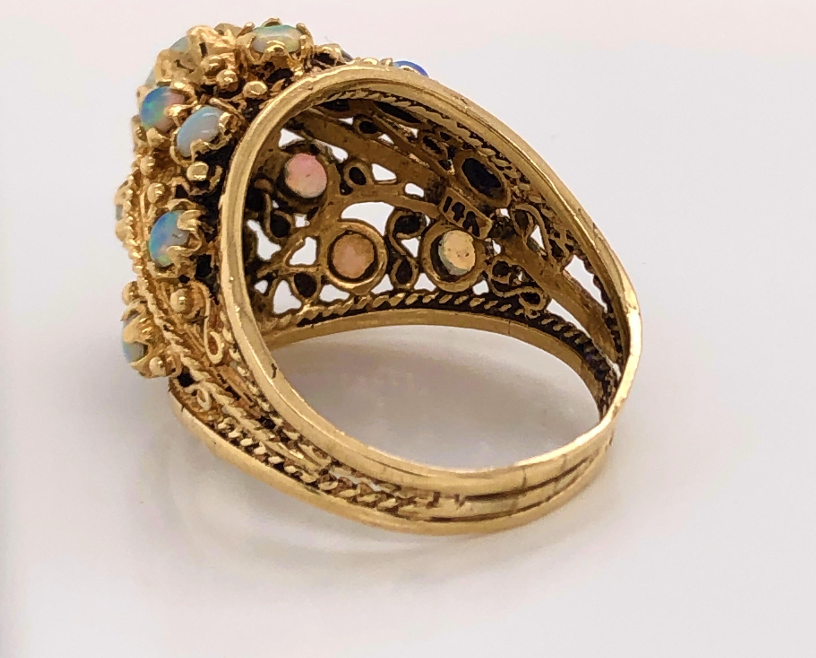 Opal Yellow Gold Dome Ring 3