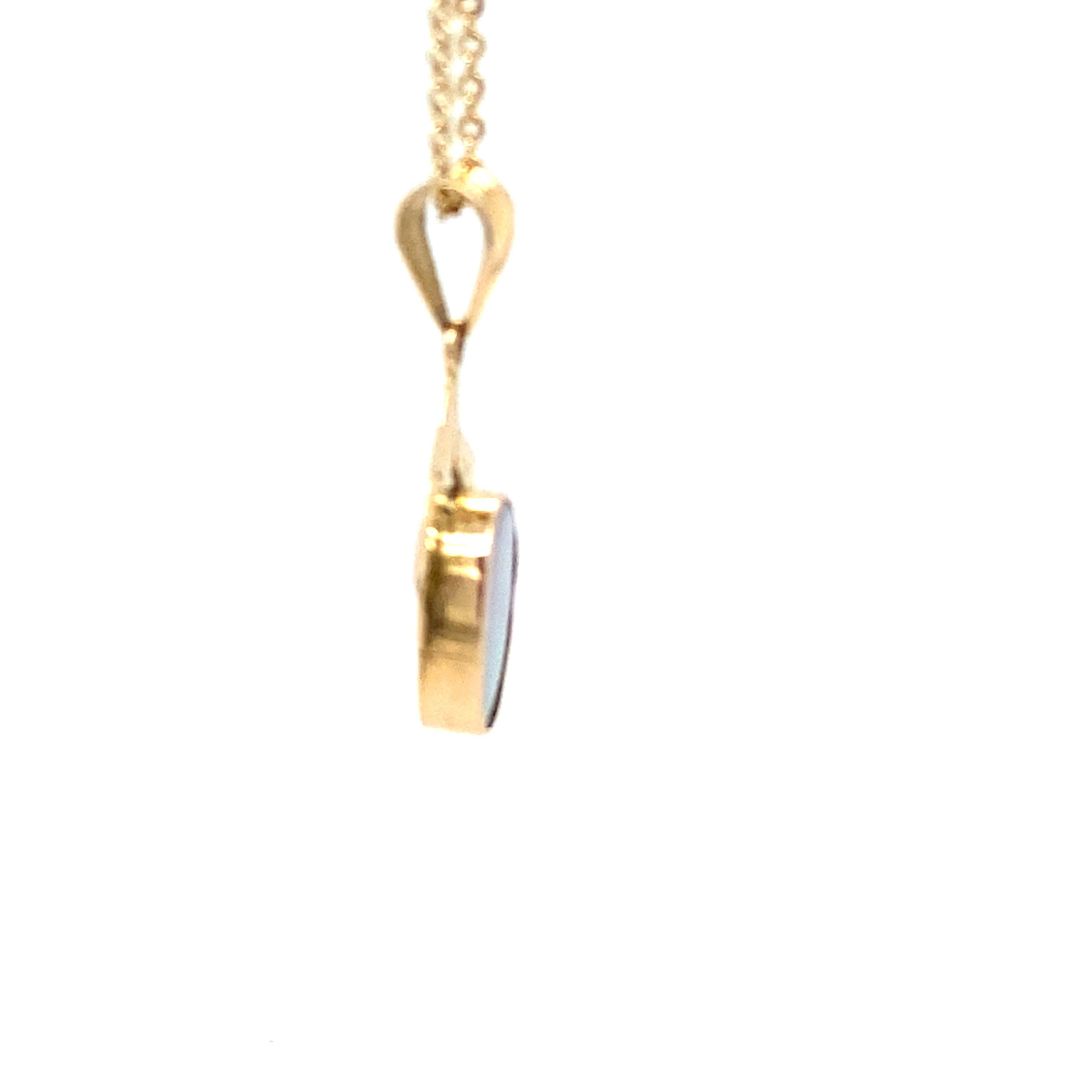 Collier pendentif en or jaune opale Neuf - En vente à Trumbull, CT