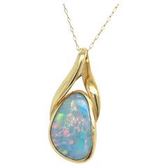 Opal Yellow Gold Pendant Necklace