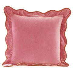 Opala Rose Scalloped Velvet Deluxe Handmade Decorative Pillow