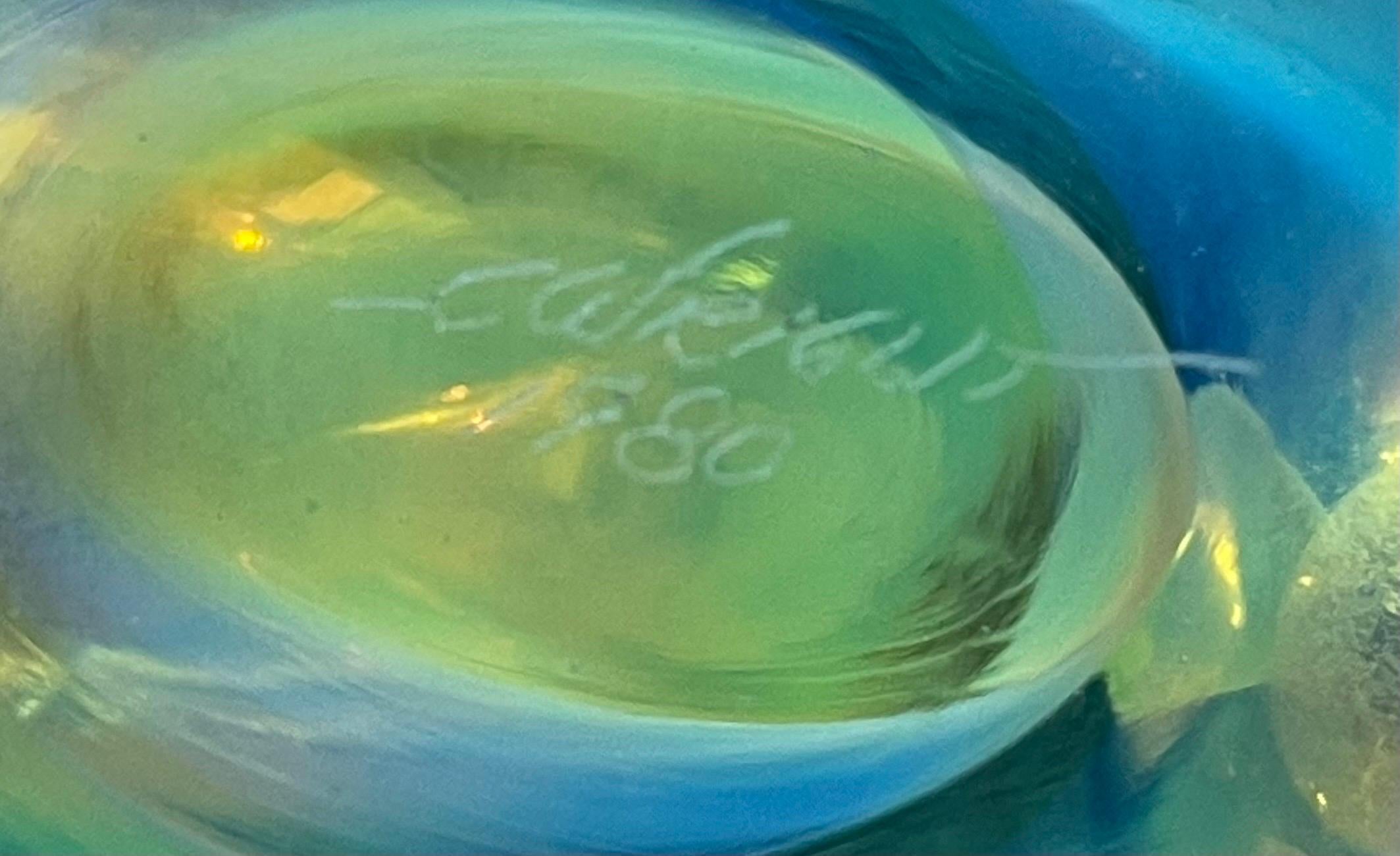 Sculpture en verre d'art en opalescence en forme de goutte d'eau de Charles Wright en vente 3