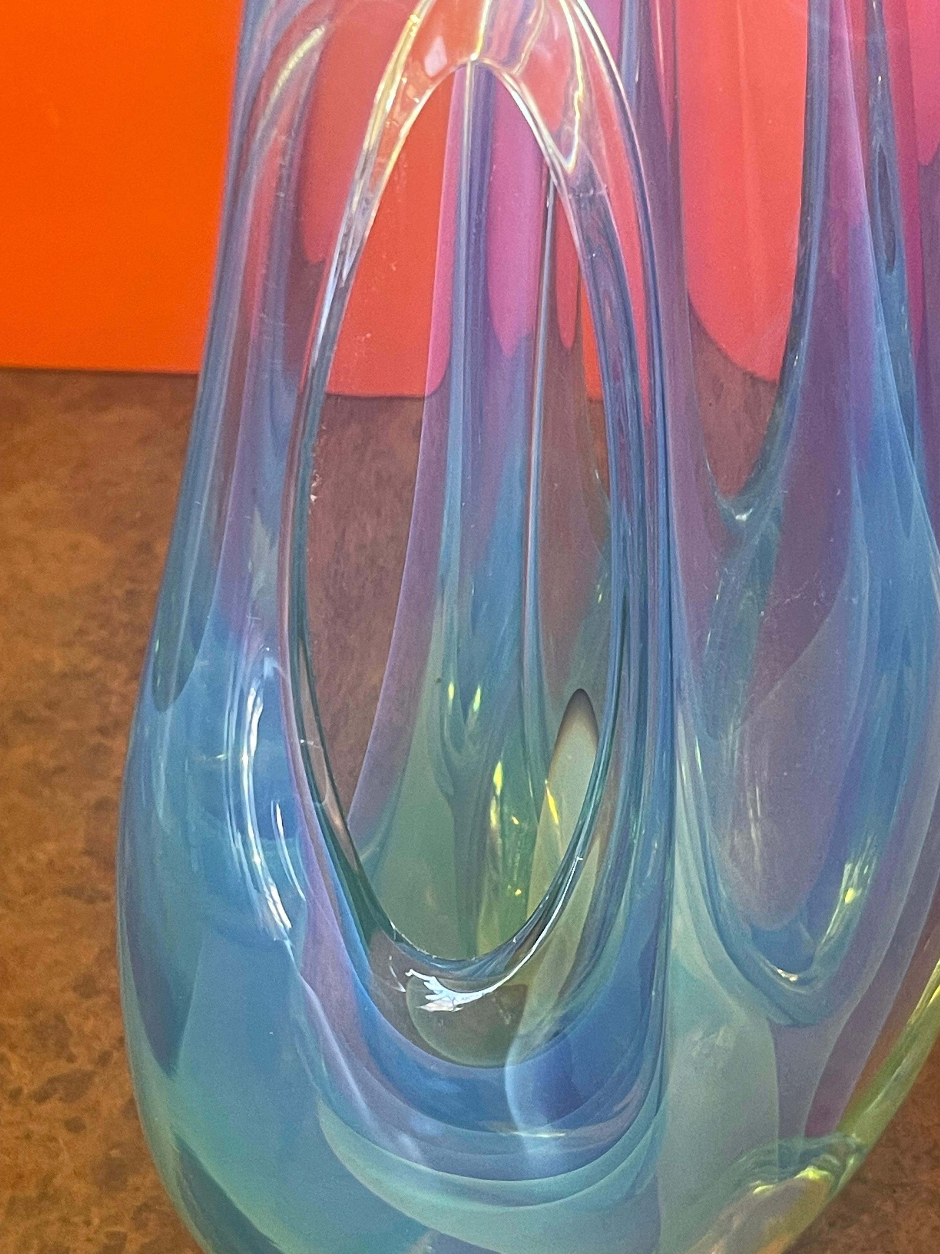 Opalescence Tear Drop Art Glass Sculpture by Charles Wright For Sale 3