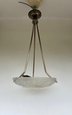 Opalescent Art Deco pendant lamp in the style of Sabino