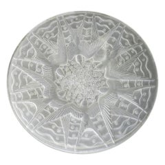 Bol central en verre d'art opalescent Hirondelles P d'Avesn Designer français avec Lalique