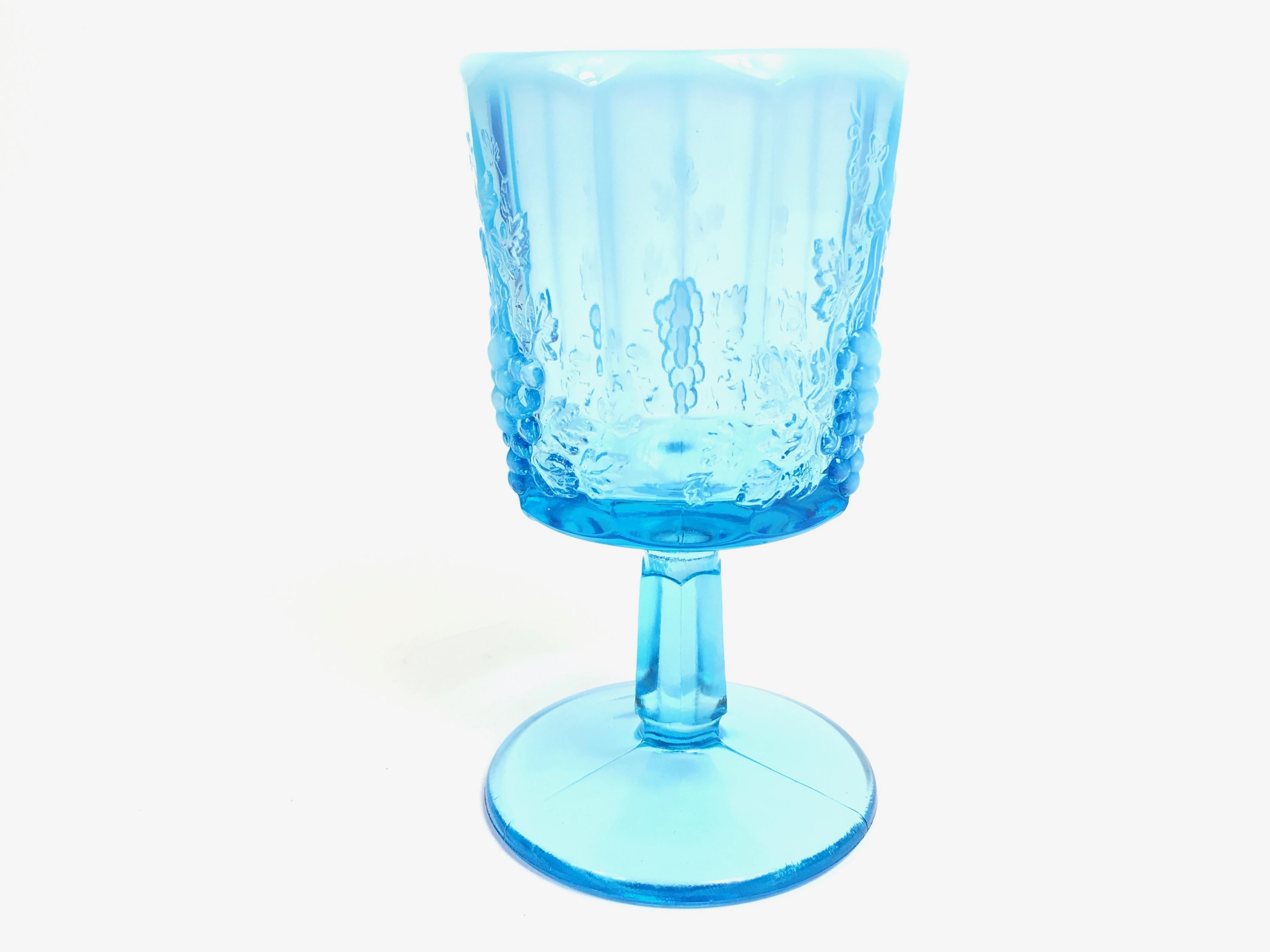 blue goblet glasses