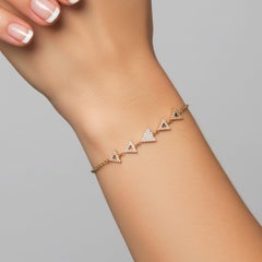 Opalescent Charm 14K (or 18k upon request) Yellow Gold Diamond Bangle Bracelet