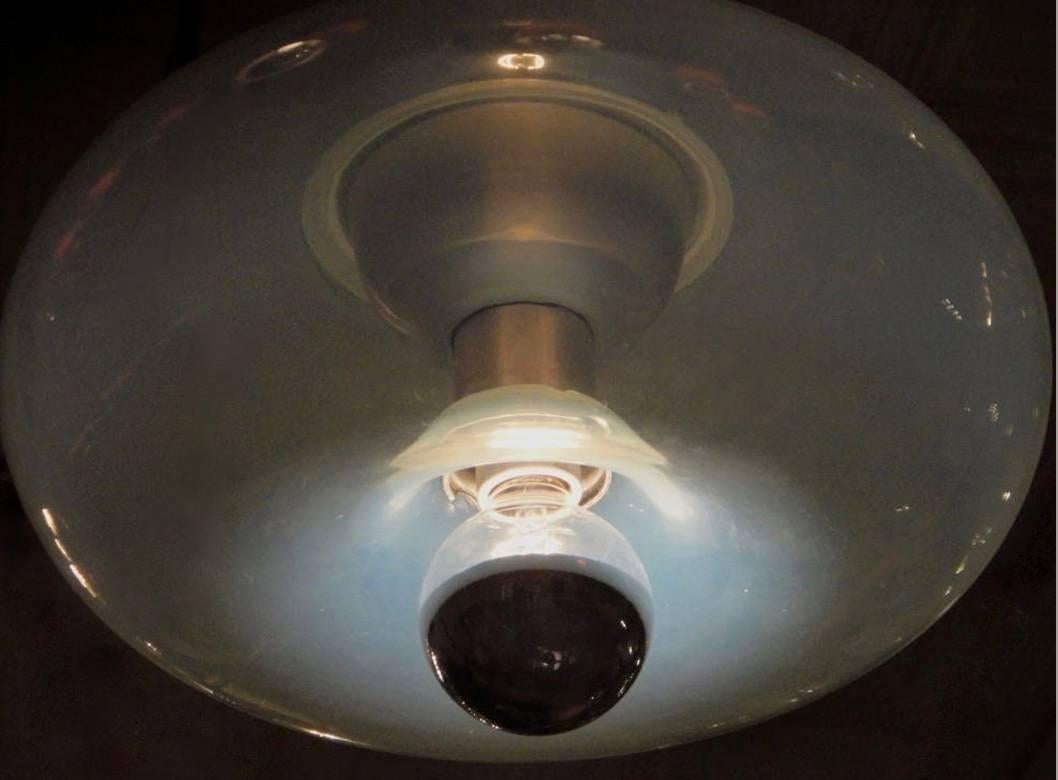 Mid-Century Modern Opalescent Glass Ceiling Fixture by Carlo Nason for Leucos, Italy 1960s For Sale