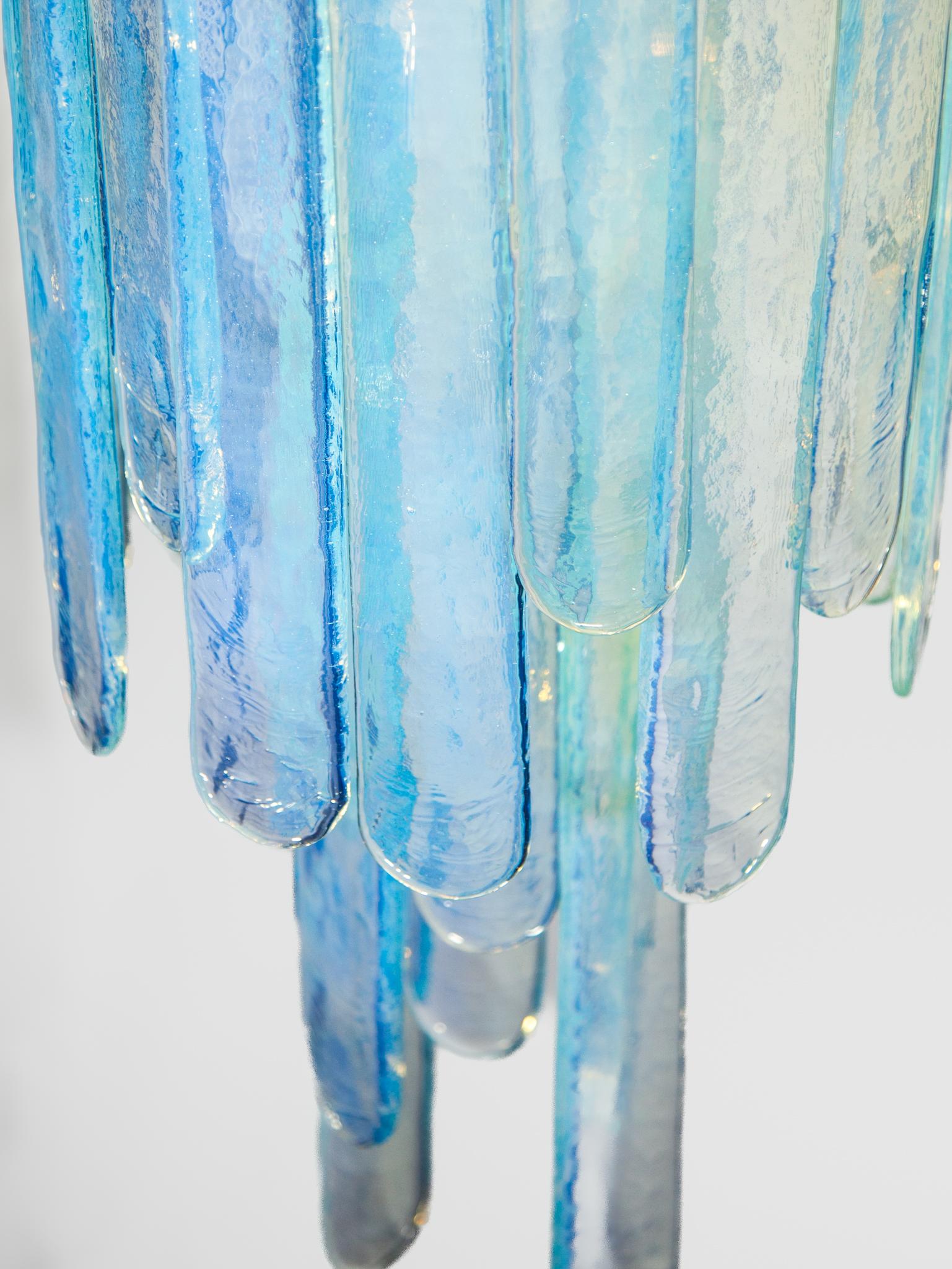Opalescent Glass Chandelier designed by Carlo Nason for Mazzega, 1960s For Sale 2