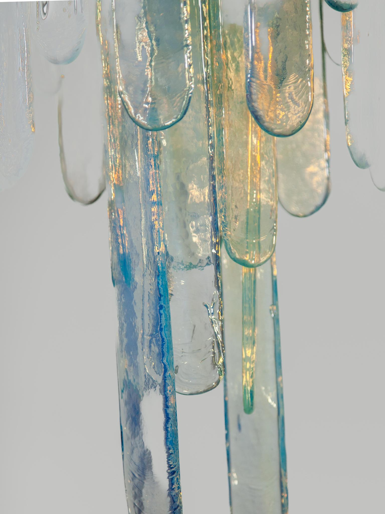 Opalescent Glass Chandelier designed by Carlo Nason for Mazzega, 1960s For Sale 5