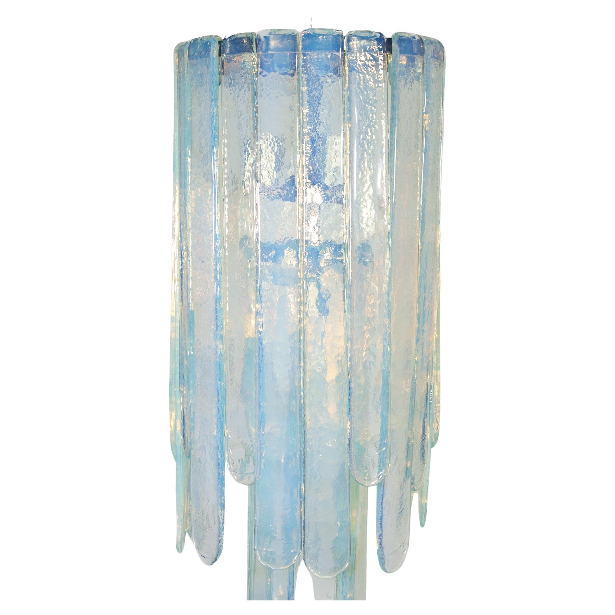 Italian Opalescent Glass Chandelier designed by Carlo Nason for Mazzega, 1960s For Sale