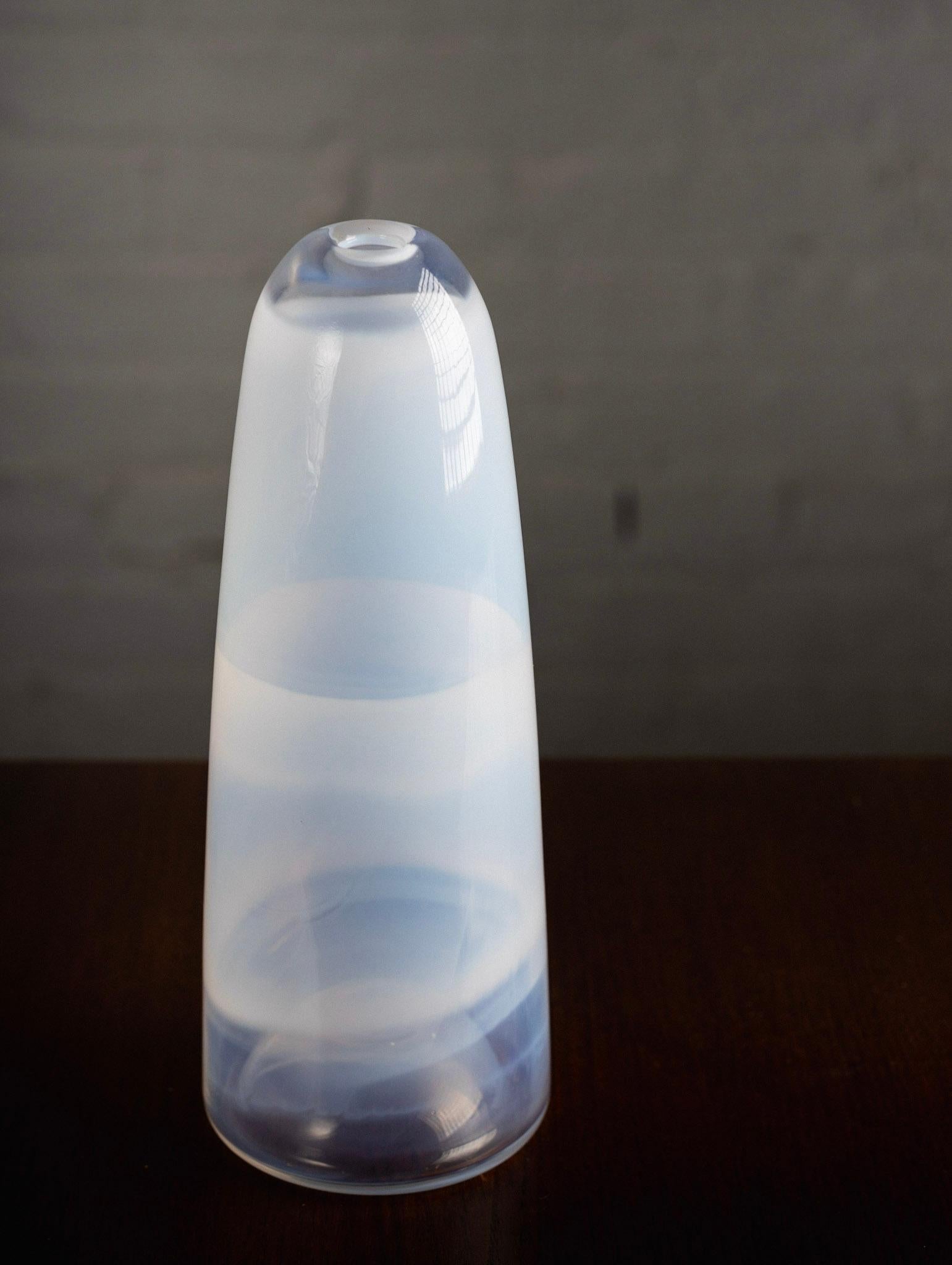 Art Deco Opalescent Hand Blown Glass Vase