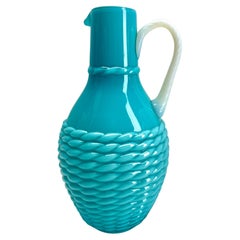 Antique Opalescent Italian Opaline Pitcher from Florence 1950s