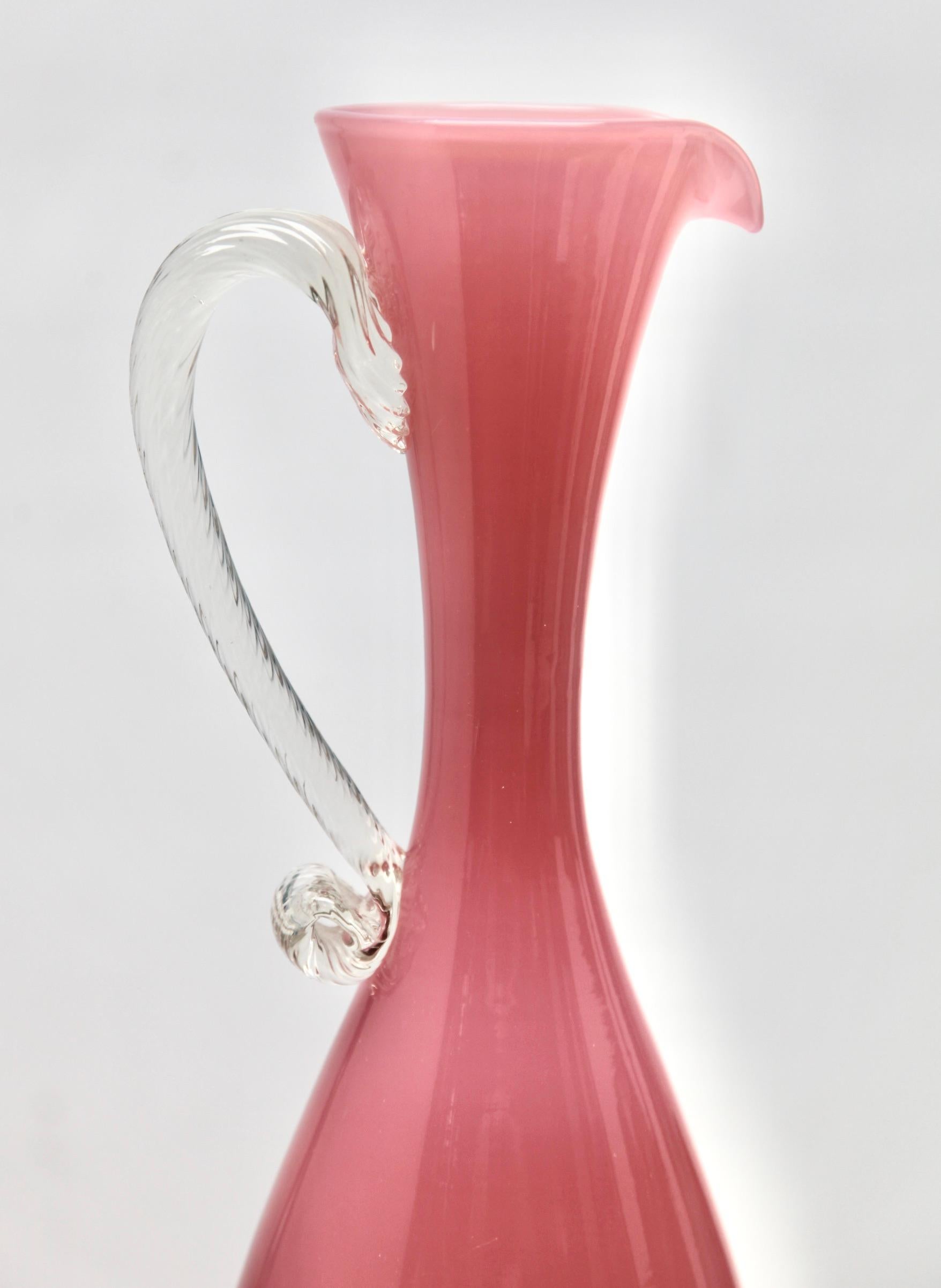 Mid-Century Modern Opalescent Italian Opaline Pitcher from Florence For Sale