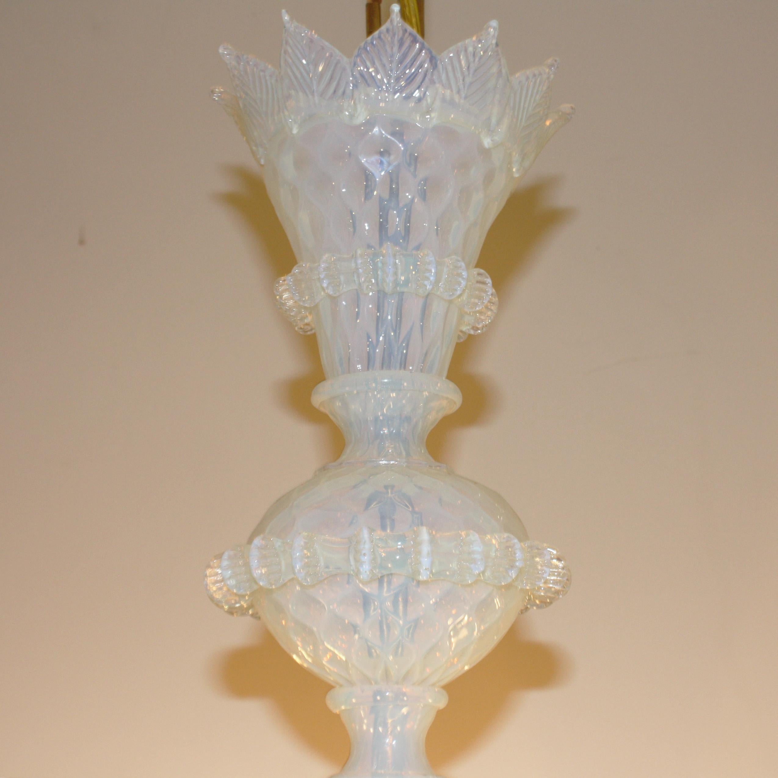 Opalescent Murano chandelier, circa 1960.