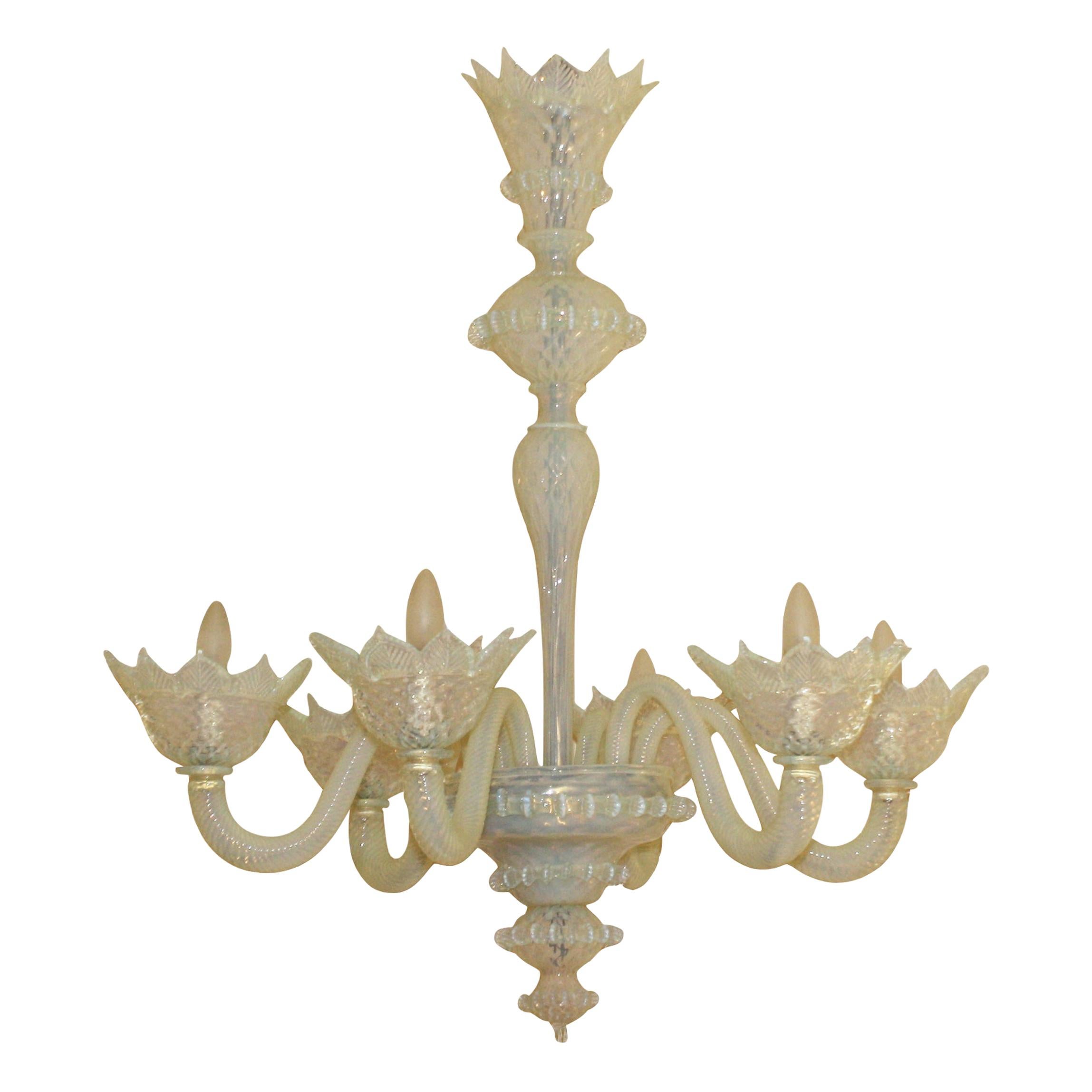 Opalescent Murano Chandelier, circa 1960