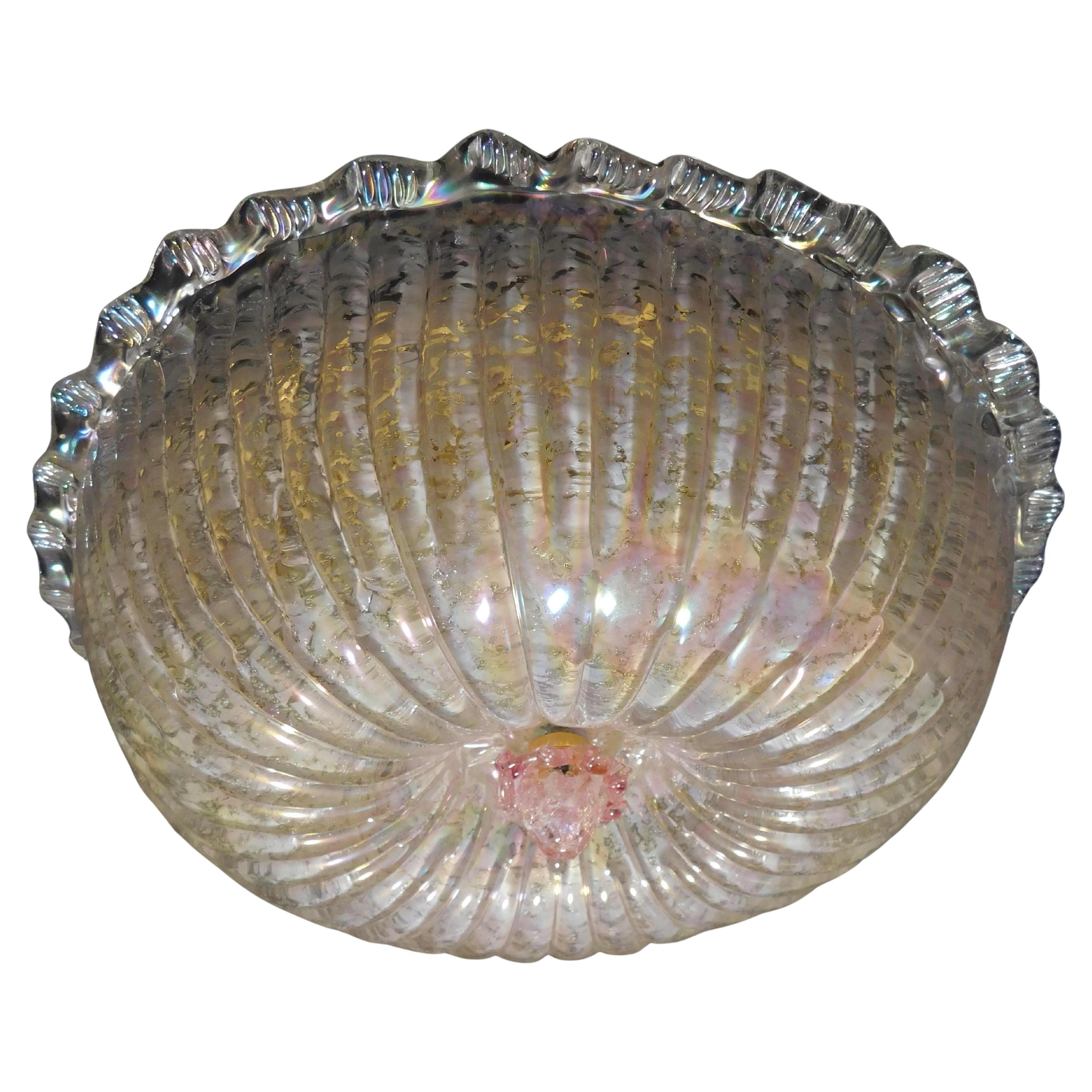 Opalescent Murano Flush Mount, 8 Available For Sale
