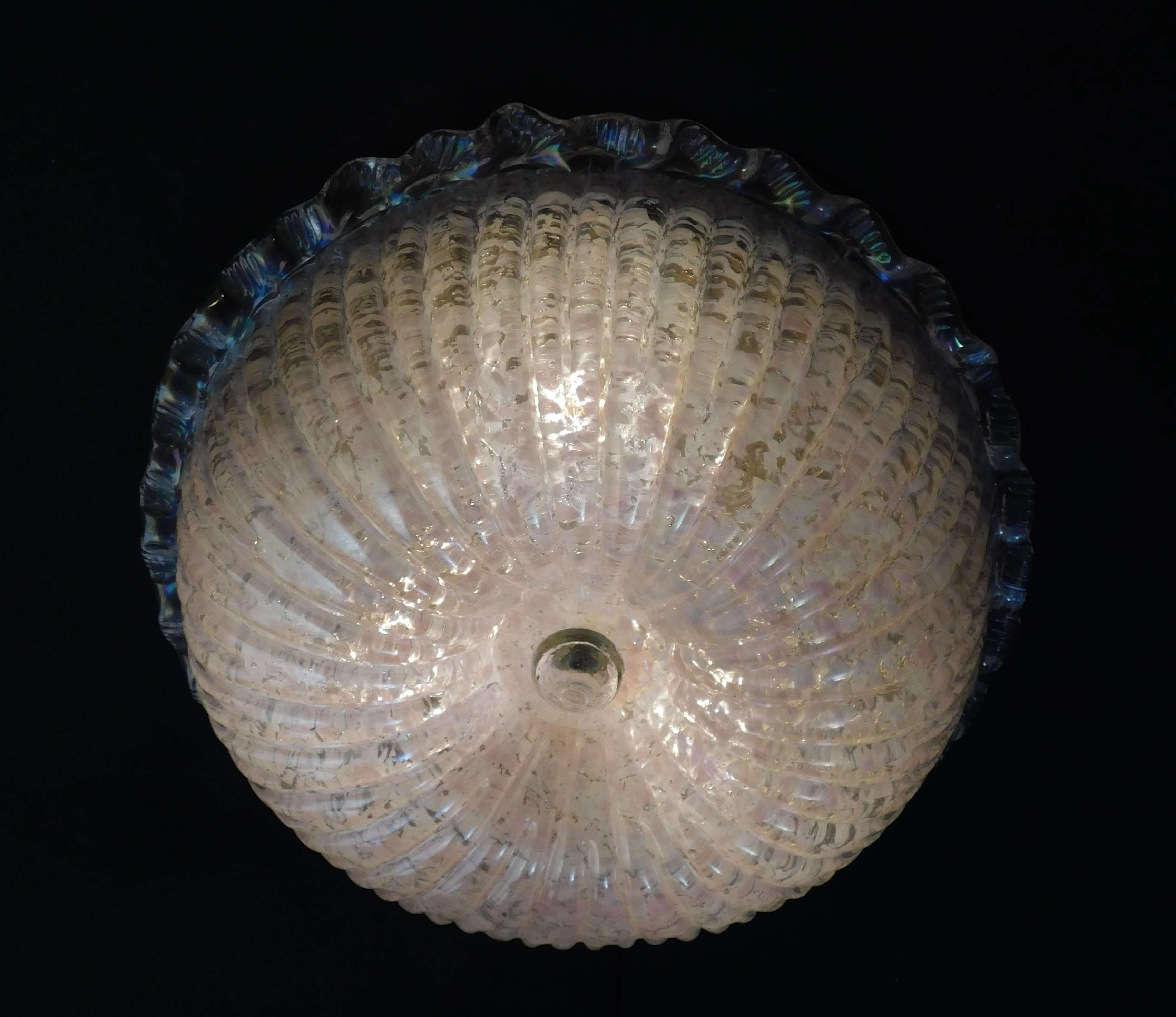 italien Opalescent Murano Flush Mount en vente