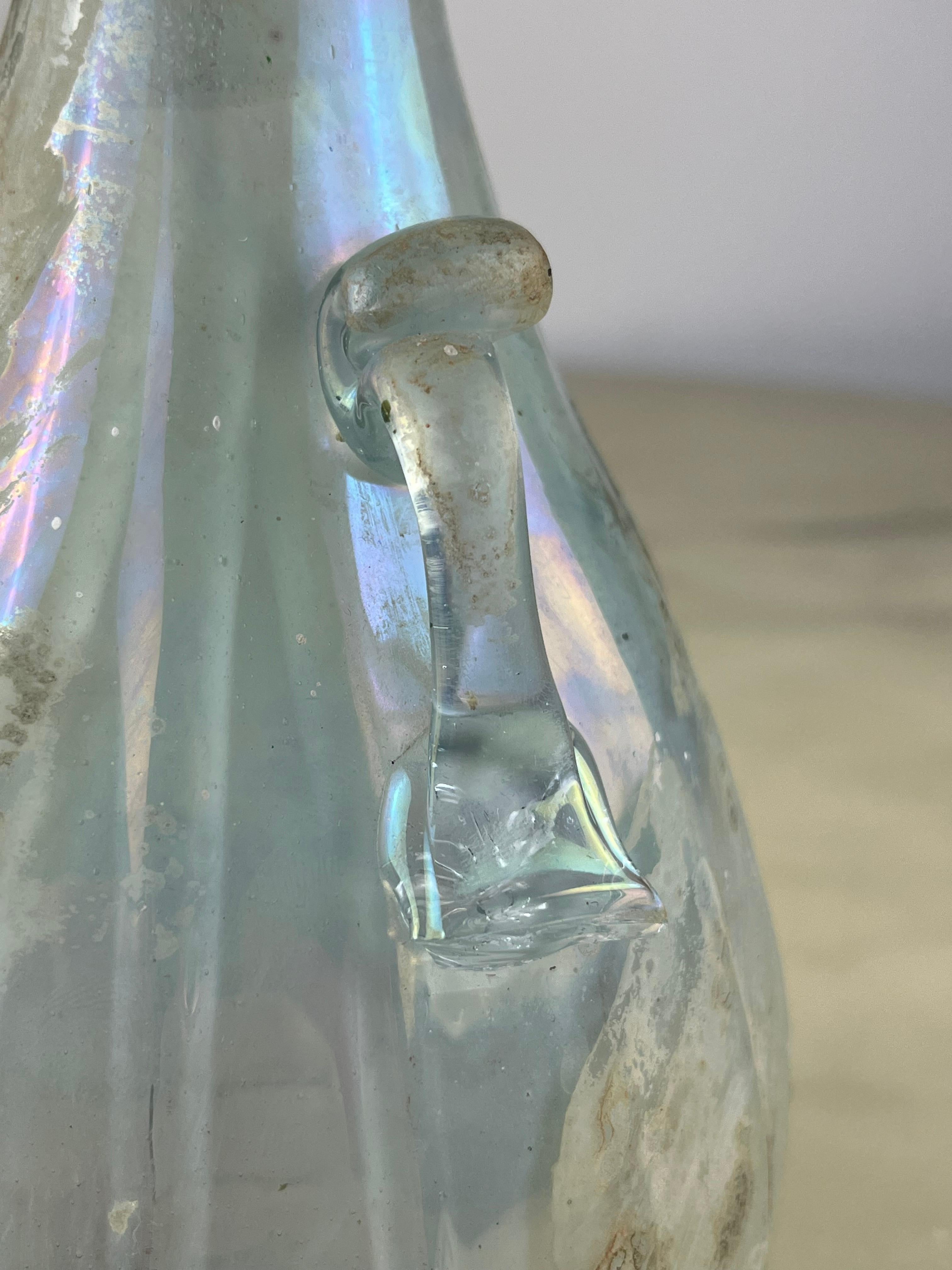 Mid-Century Opalescent Murano Glass Amphora attributed to Archimede Seguso 1940s For Sale 1