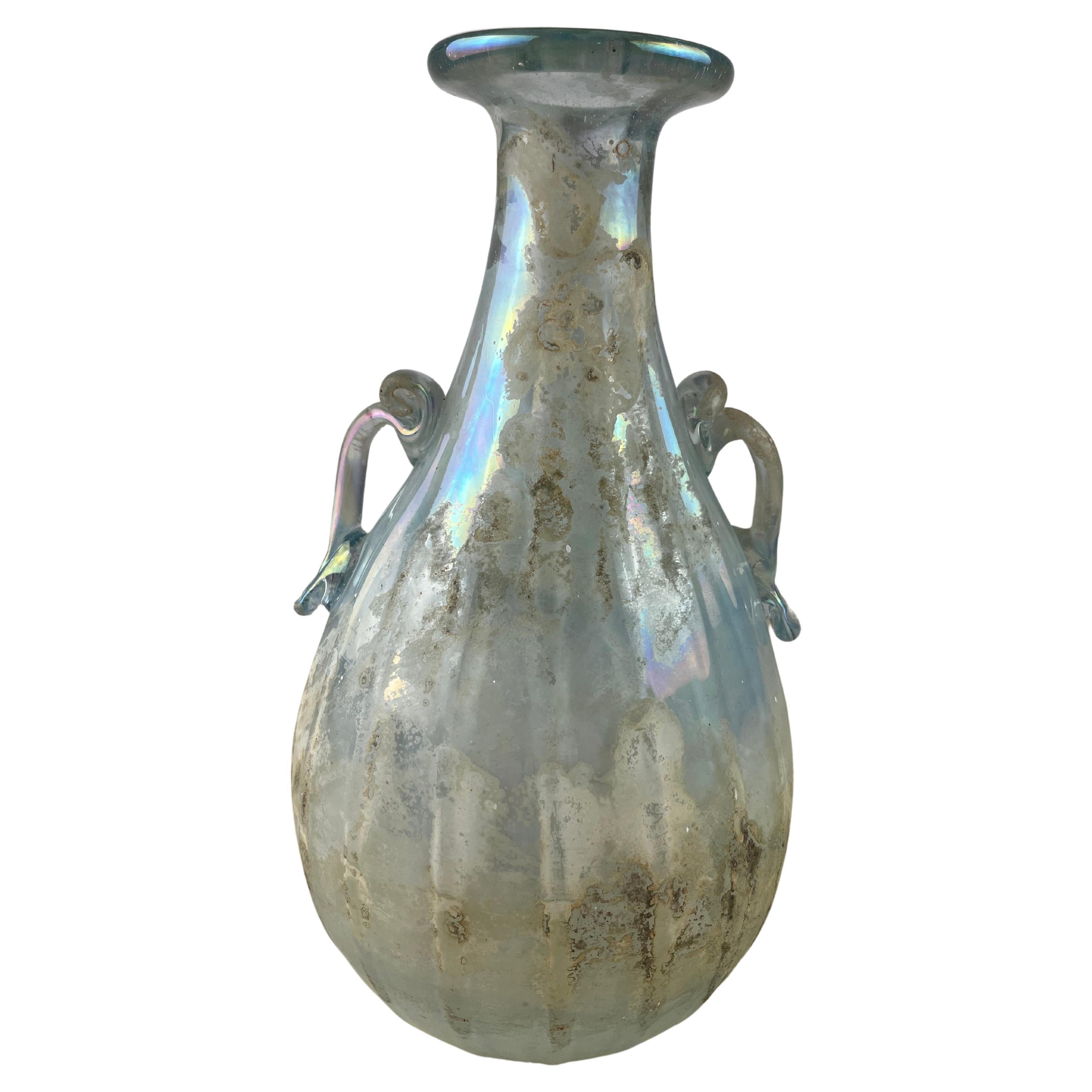 Mid-Century Opalescent Murano Glass Amphora attributed to Archimede Seguso 1940s For Sale