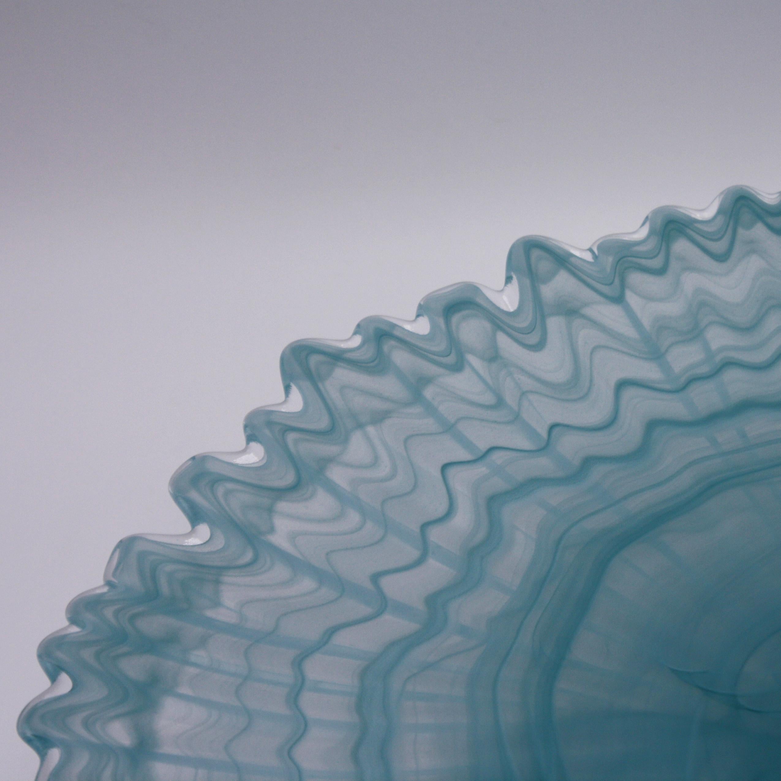 French Opalescent Murano Glass Cake Stand, circa 1950