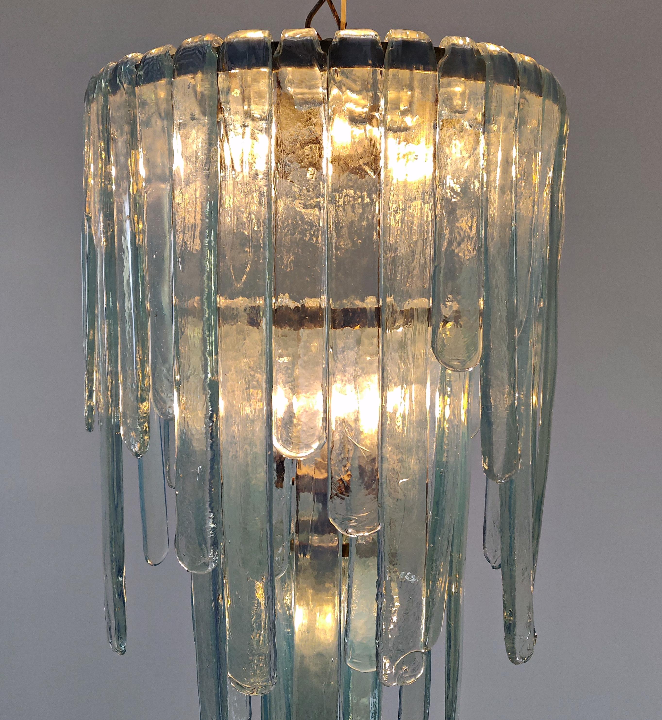 Opalescent Murano Glass Chandelier Model 