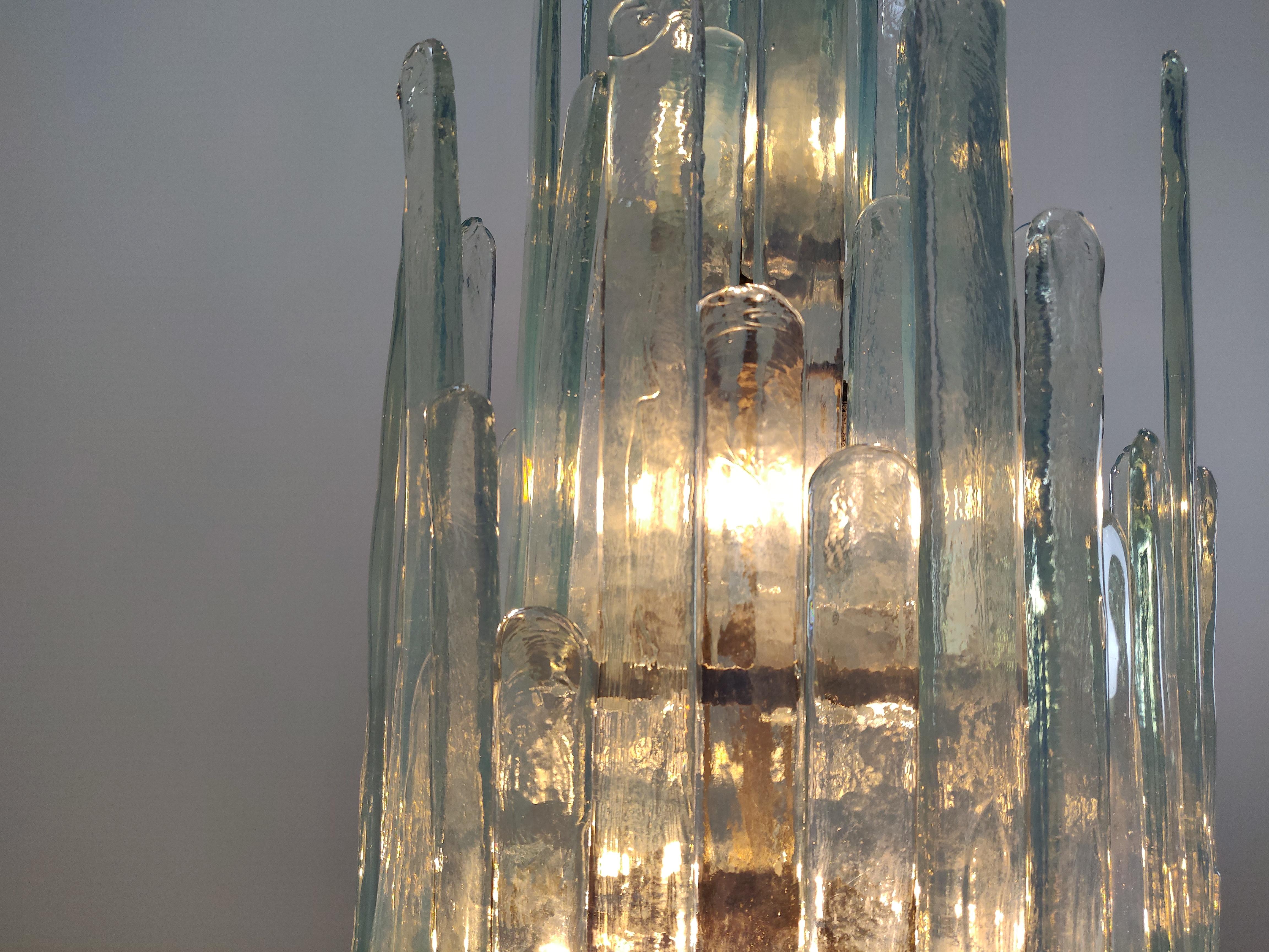 Mid-20th Century Opalescent Murano Glass Chandelier Model 