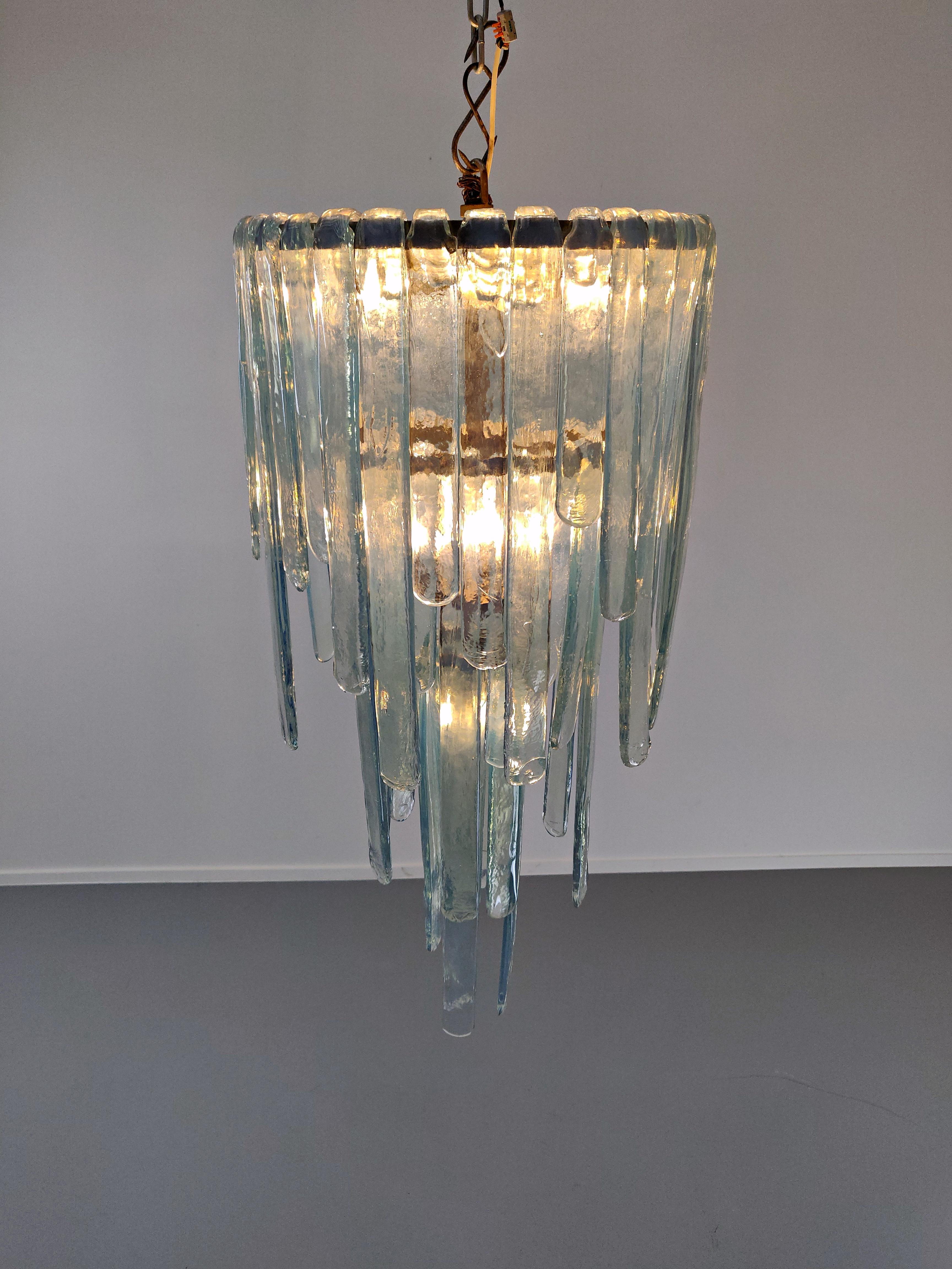 Opalescent Murano Glass Chandelier Model 