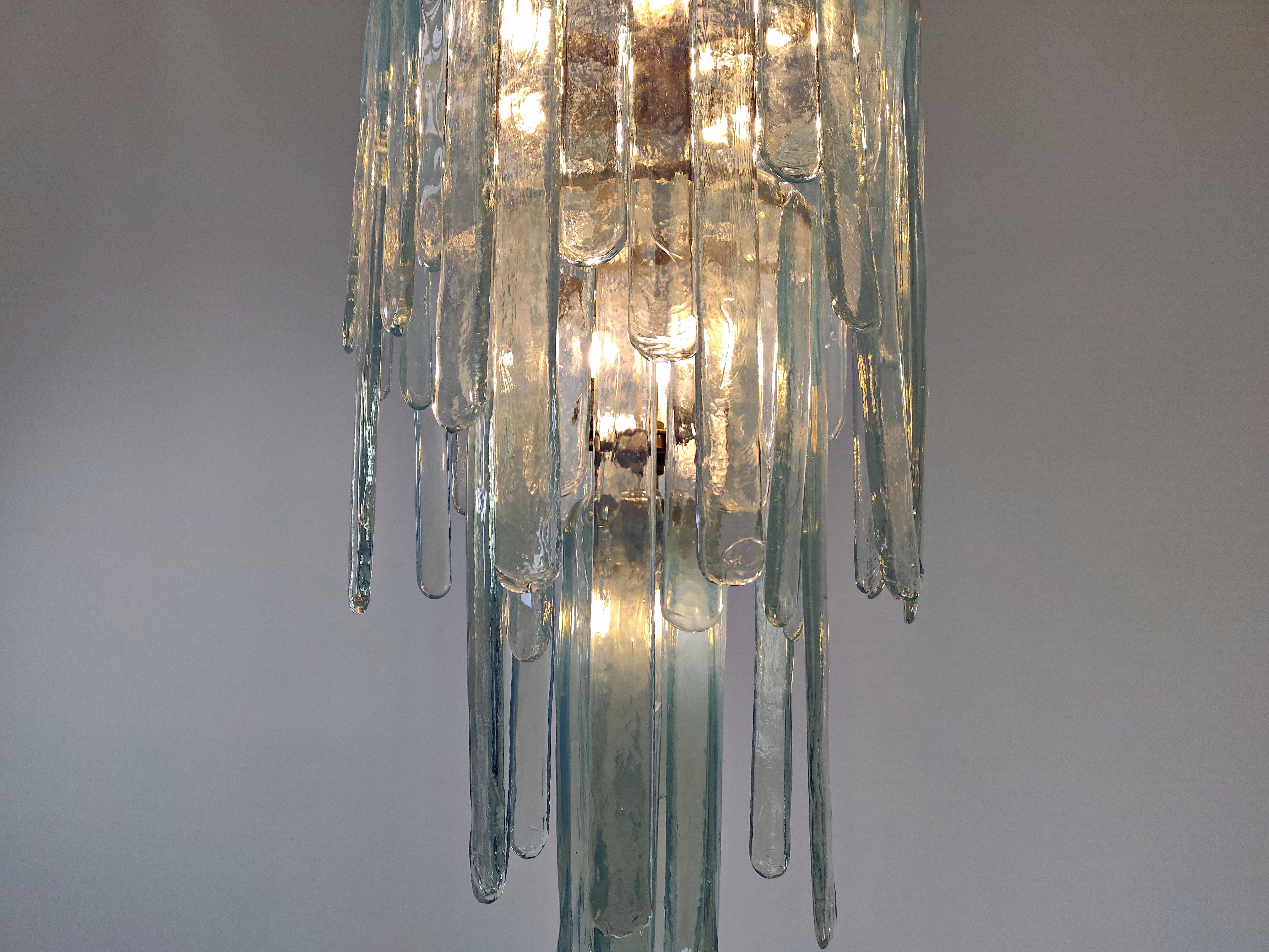 Opalescent Murano Glass Chandelier Model 