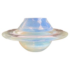Opalescent Murano Glass Saturn Shaped Planet Paperweight or Bowl, Italy 1960s