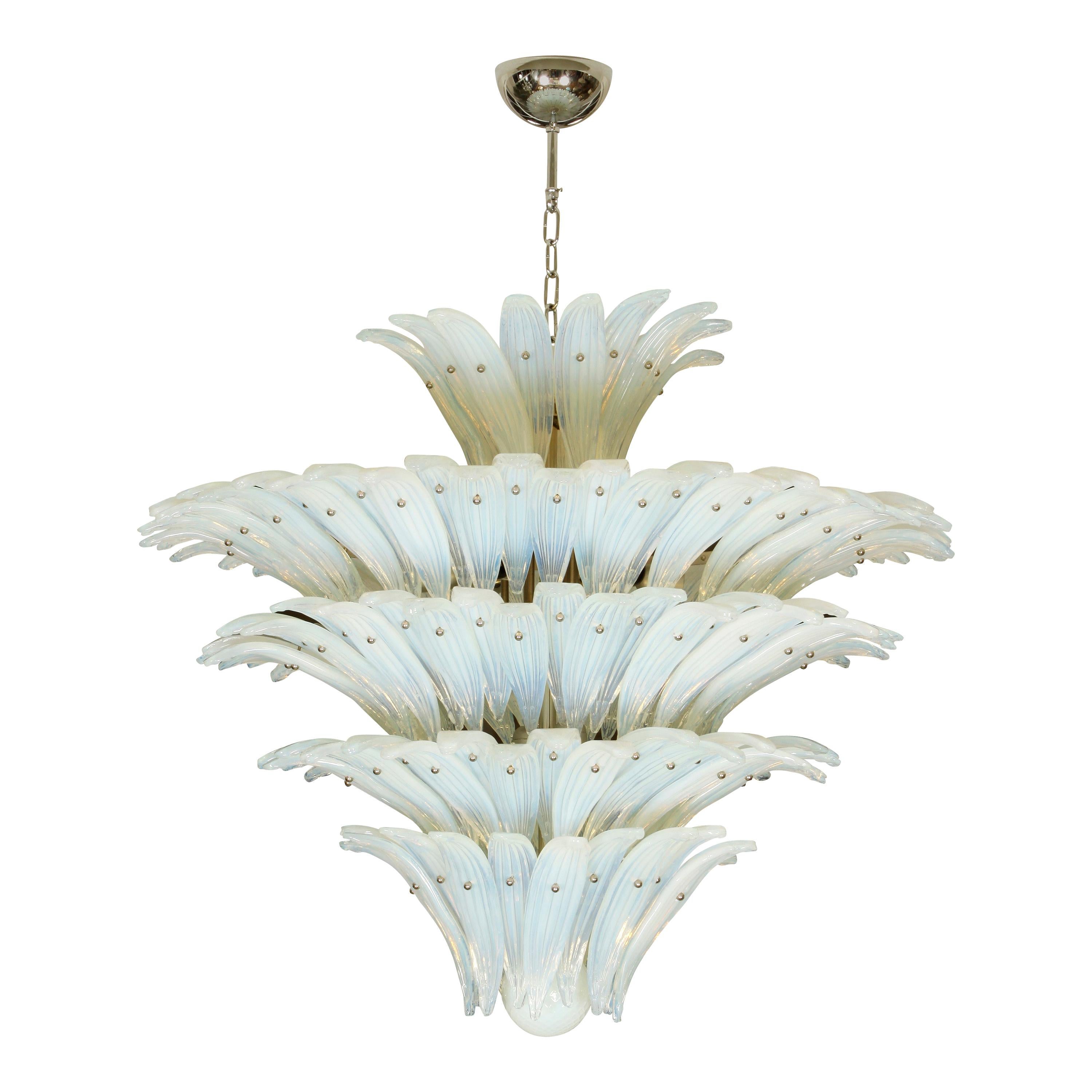 Opalescent Murano Palm Frond Chandelier