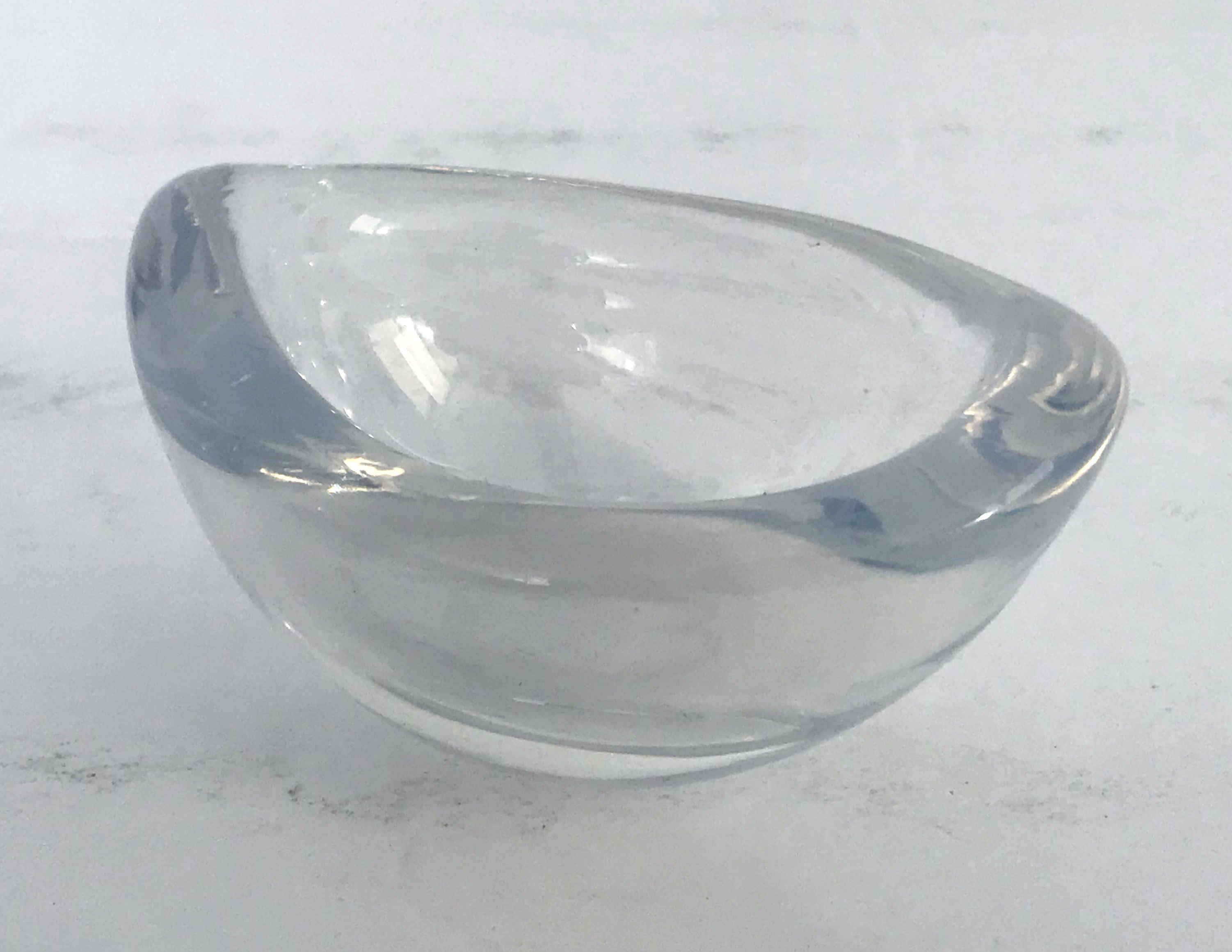 Rare and lovely opalescent art glass bowl by Orrefors / Made in Sweden, circa 1960s
Engraved and numbered 