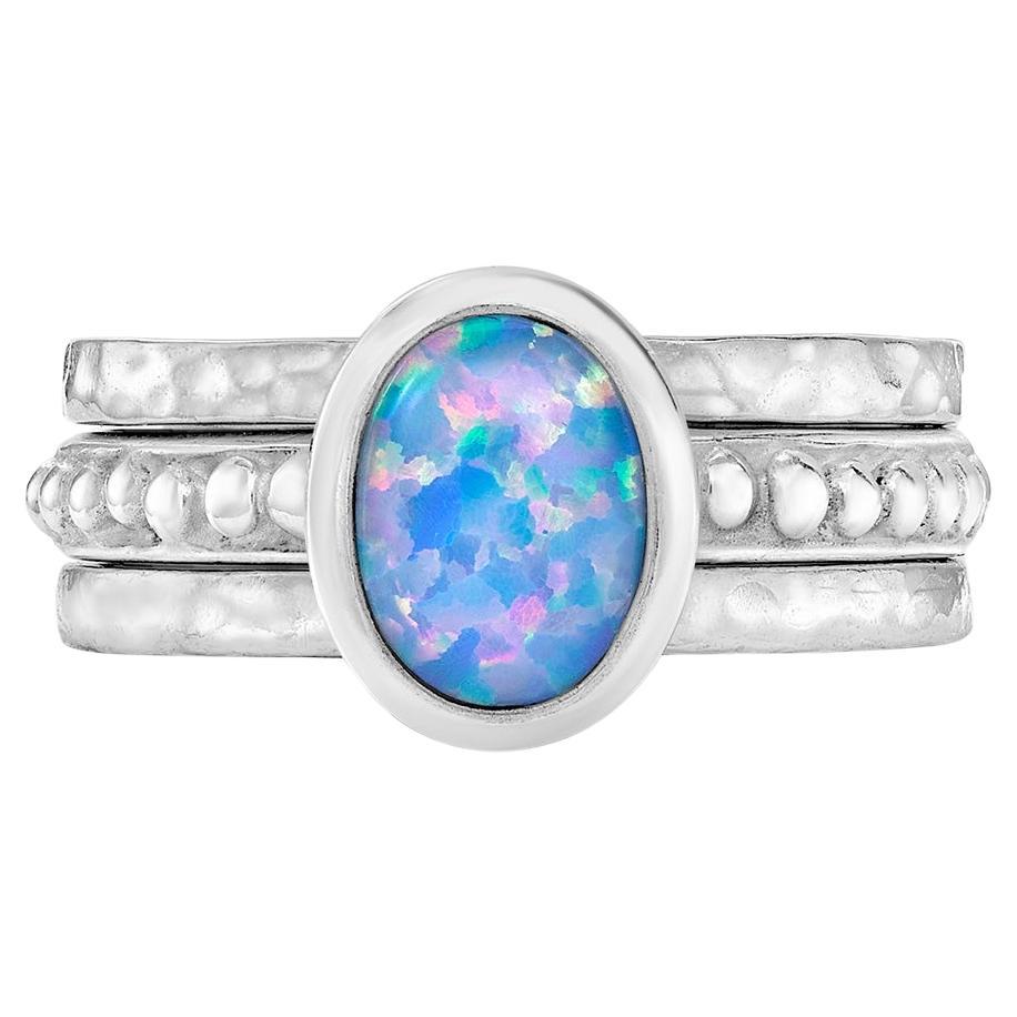 For Sale:  Opalicious Twinkle Stacking Rings In Sterling Silver