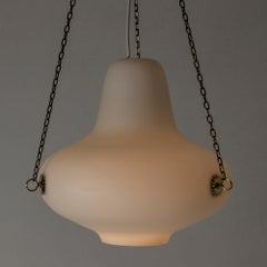 Opaline and Brass Ceiling Lamp by Carl-Axel Acking