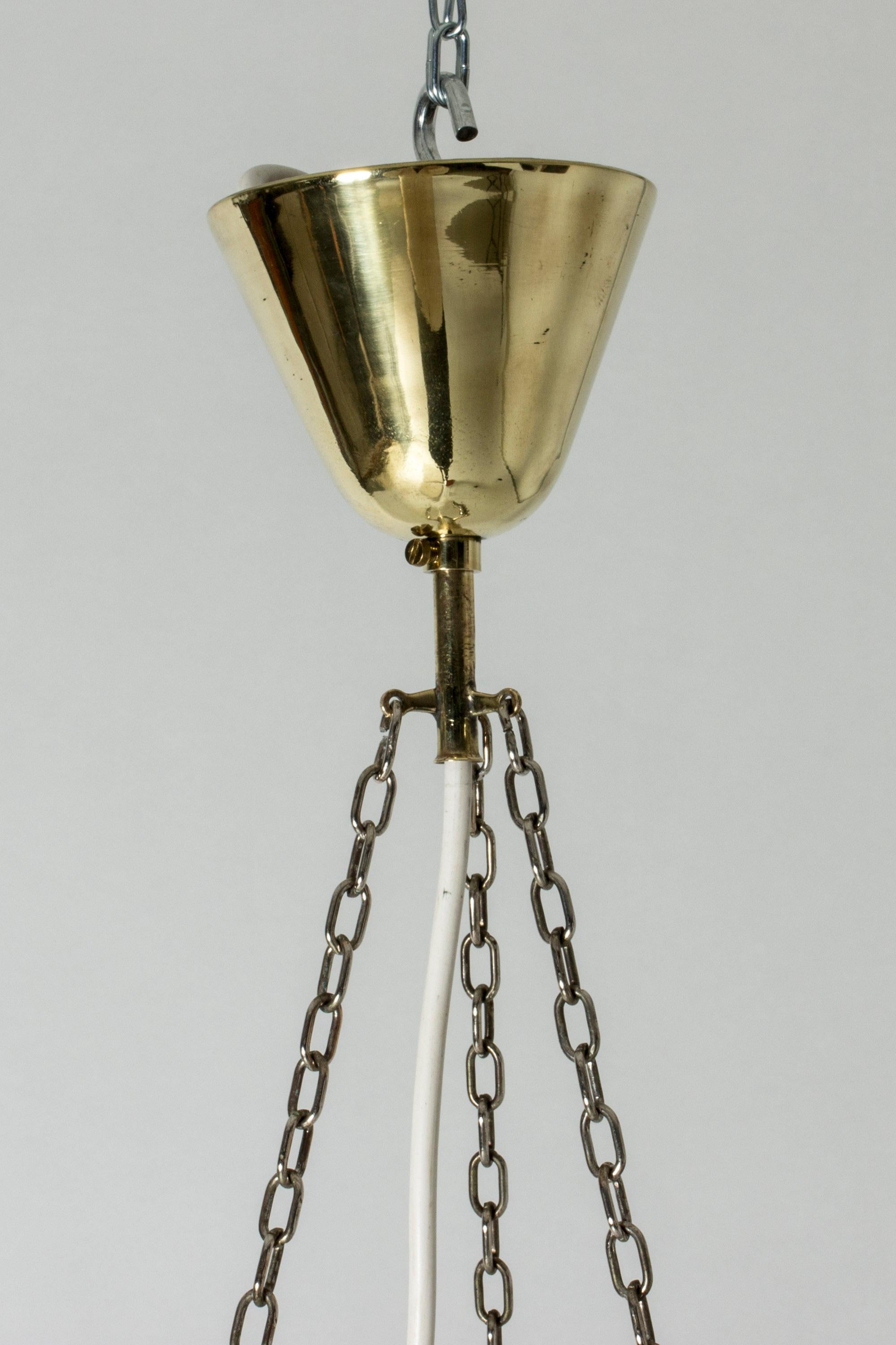 Opaline and Brass Ceiling Lamp by Carl-Axel Acking 3