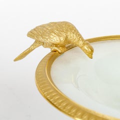 Opaline and Gilt Bronze Bowl, Antique Charles X Period.
