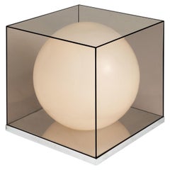 Opaline and Plexiglass Table Lamp, Italy, circa 1960