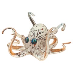 Opaline Art Glass Octopus Sculpture by Michael Hopko