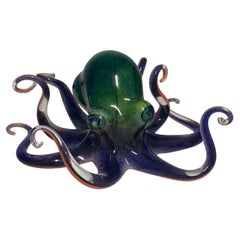 Sculpture de pieuvre en verre d'art opalin de Michael Hopko
