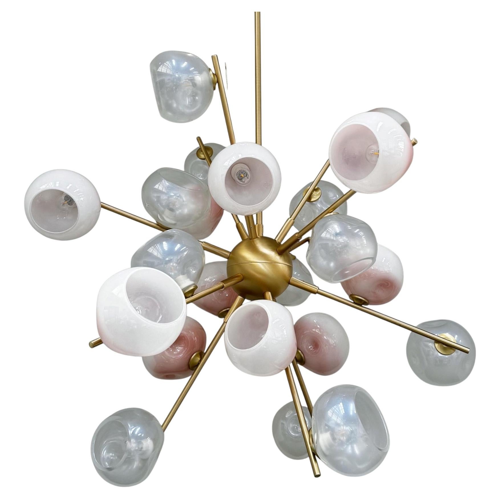 Opaline Blush Sputnik Chandelier by Fabio Ltd For Sale
