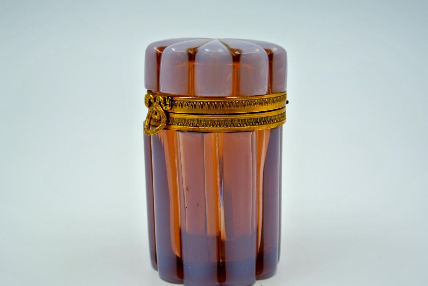 Gilt Opaline Box, Gilded Brass Frame