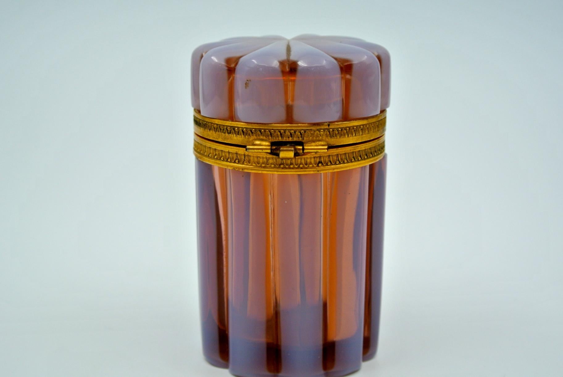 Opaline Box, Gilded Brass Frame 1
