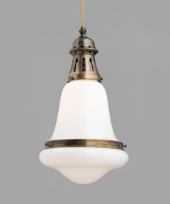 Opaline and Brass Pendant by Peter Behrens, Germany, circa 1910