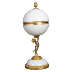 Opaline Candy Dish, Gilded Bronze Frame, Early 20th Century, Napoleon III style.